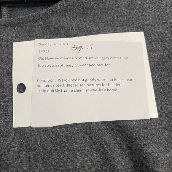 Old Navy women's medium dress gray knit tunic stretchy soft comfortable - Picture 10 of 12